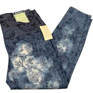 Bandolino 6 Lisbeth Luxe Curvy Skinny Crop Jeans Floral Paisley Boho Hippie Art